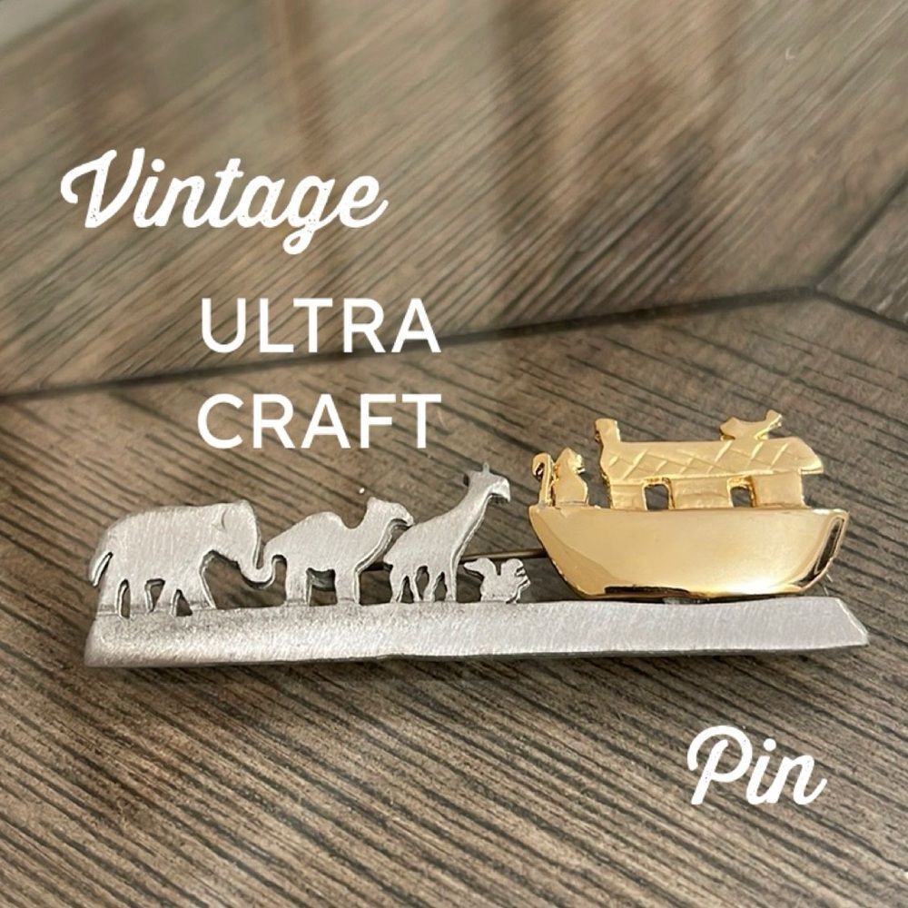 Vintage Ultra Craft Two-tone Noah’s Ark Pin